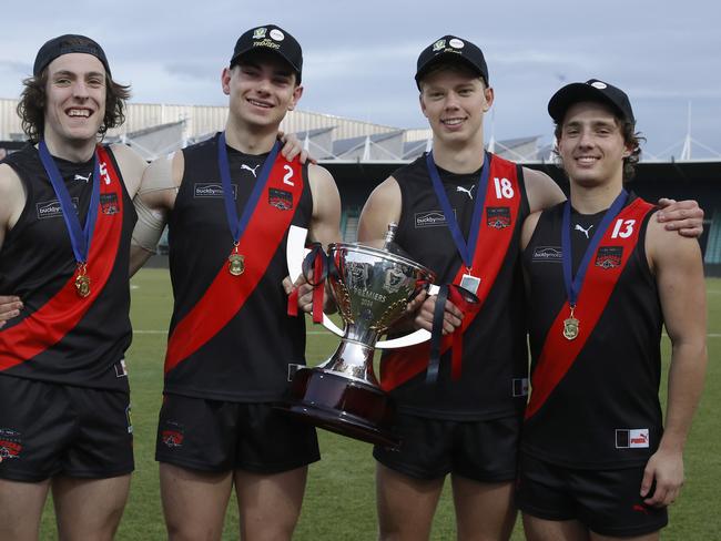 Brandon Leary, Sam Simpson, Mitchell Nicholas, William Manshanden North Launceston.  TSL grand final 2024 - North Launceston V Lauderdale.  Picture: Nikki Davis-Jones