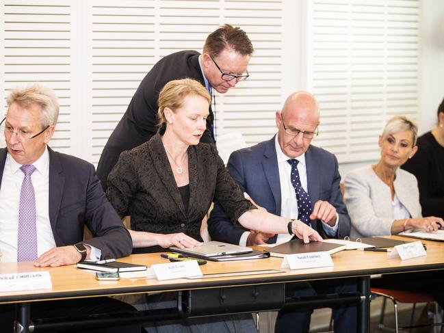 Government round table discussion between key Tasmanian stake holders in the wake of cornavirus. Picture: RICHARD JUPE