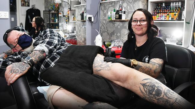 Kelara Roberts of Forever Inked Tattoo was voted the best tattoo artist on the Sunshine Coast. Picture: Patrick Woods.