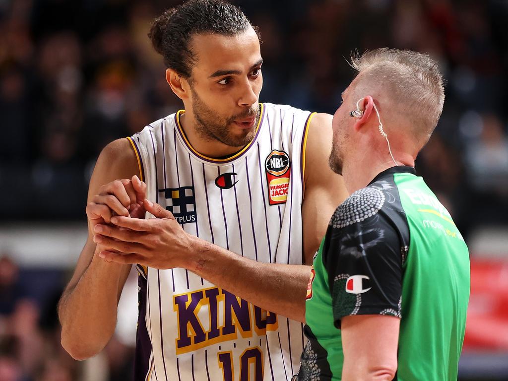 Discussion with a referee and disputing the decision is a fine balancing act. Picture: Mark Kolbe/Getty Images