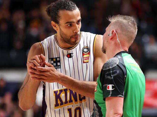 Discussion with a referee and disputing the decision is a fine balancing act. Picture: Mark Kolbe/Getty Images