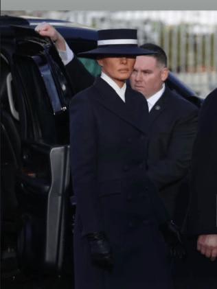 Kim Kardashian stirred controversy online after posting a photo of Melania Trump attending the presidential inauguration on Tuesday. Picture Instagram Stories