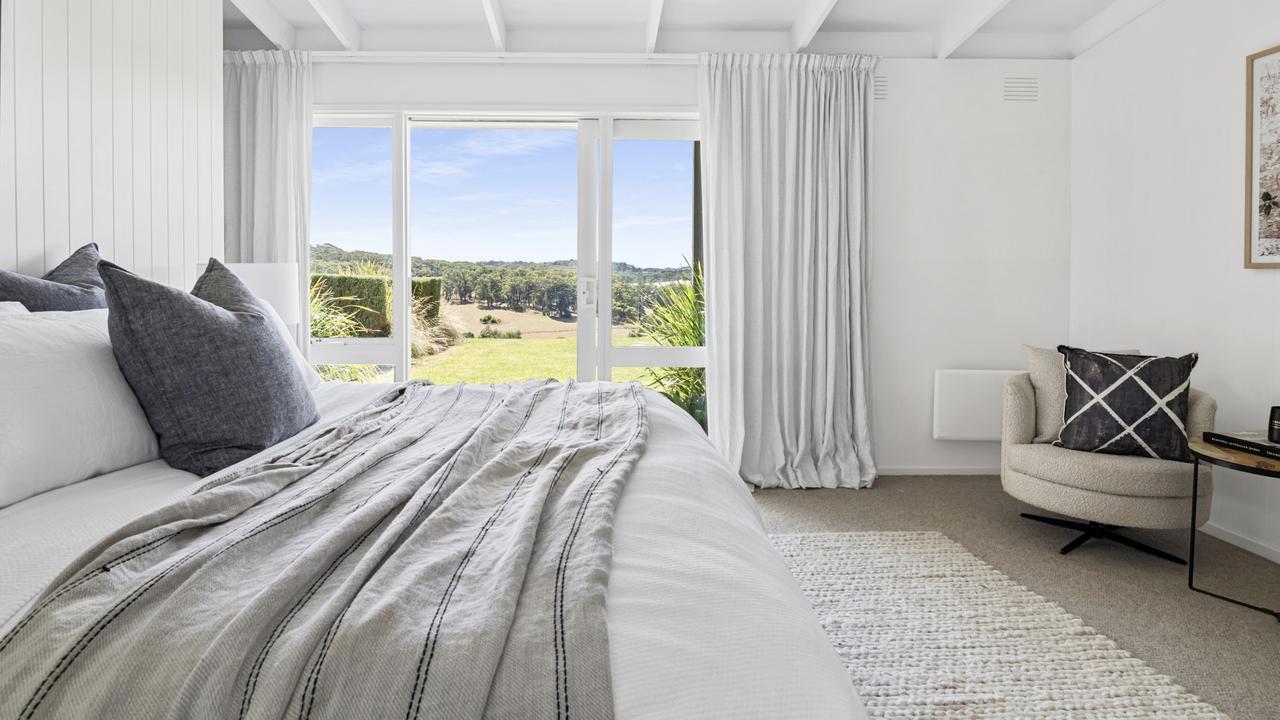 One of the home’s bedrooms which also opens out to the yard.