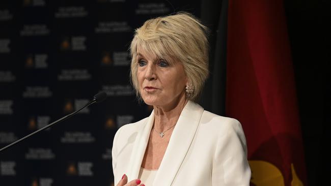 CANBERRA, AUSTRALIA, NewsWire Photos. FEBRUARY 8, 2024: ANU chancellor Julie Bishop introduces James Marape, the Prime Minister of Papua New Guinea to deliver an address at The Australian National University in Canberra. Picture: NCA NewsWire / Martin Ollman