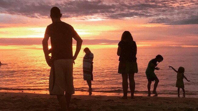 A sunset at Brighton Beach.