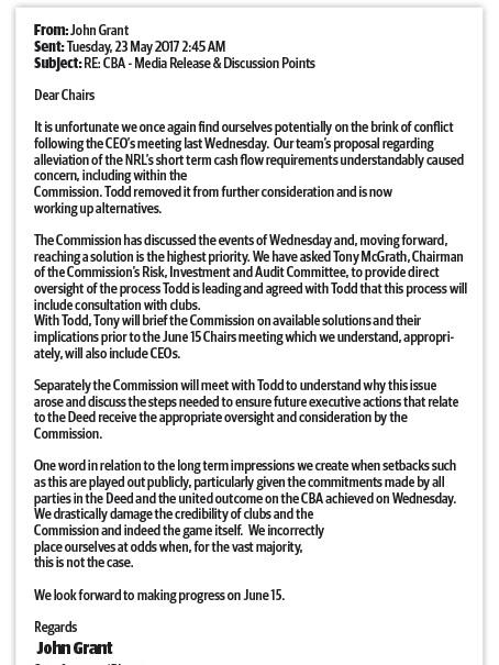 The email sent by John Grant.