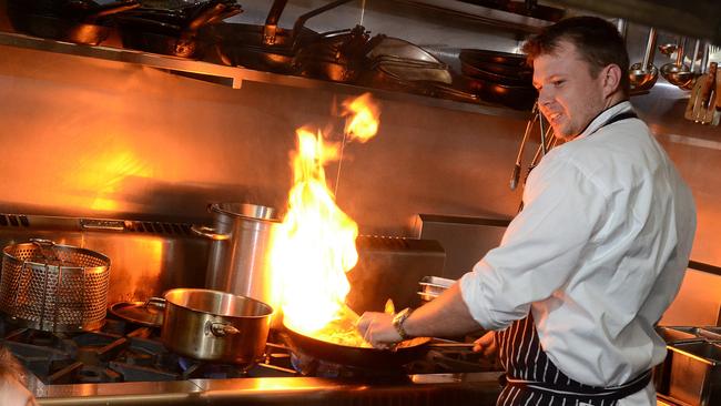 Ryan McIver during his time as head chef at a Brisbane restaurant. Picture: Peter Cronin