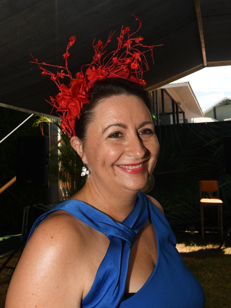 Jodie Saunders enjoys the 2019 Darwin Cup. Picture: KATRINA BRIDGEFORD