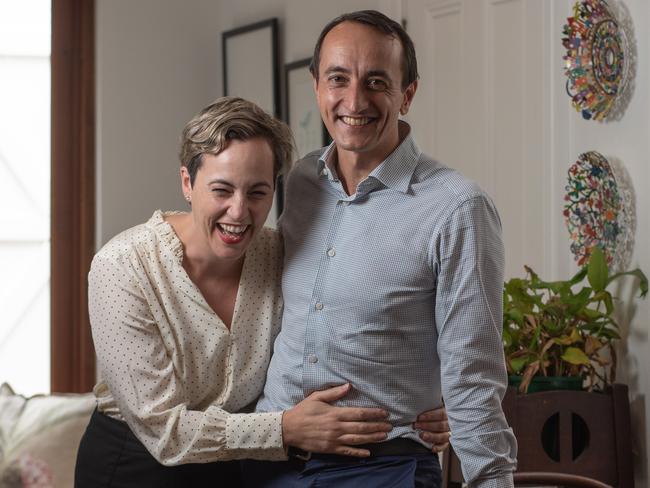 Dave Sharma and his wife Rachel Lord. Picture: Flavio Brancaleone