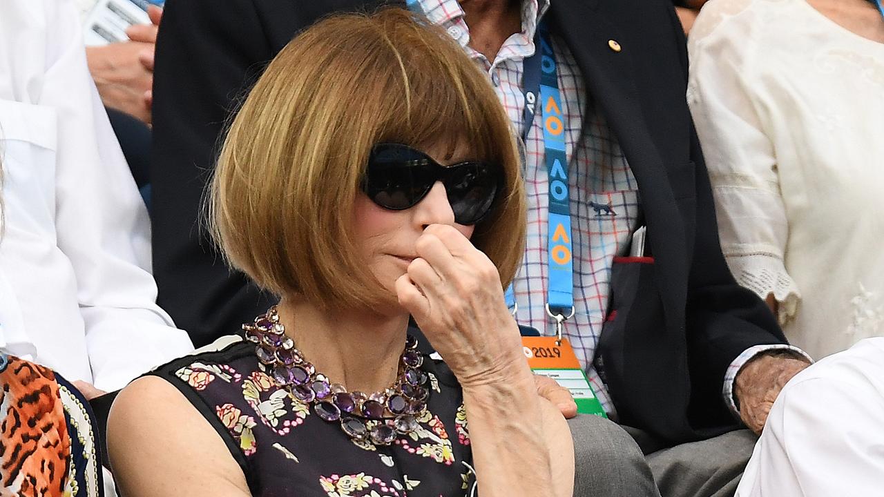 American fashion editor Anna Wintour is seen at Rod Laver Arena in 2019.