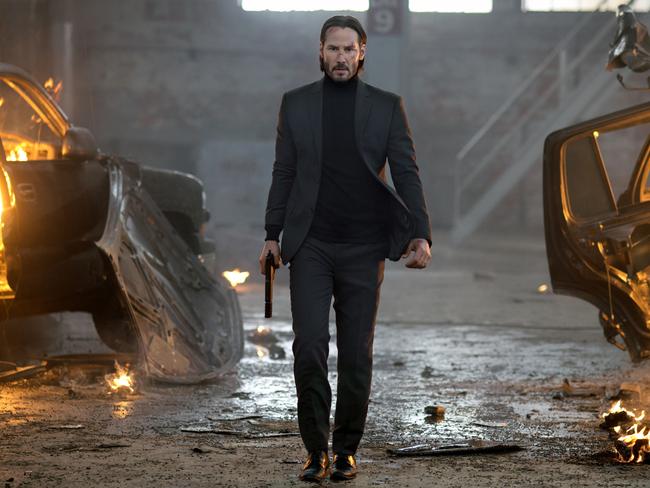 Violence sinks into the dark-red zone ... Keanu Reeves plays avenging hitman John Wick in a scene from John Wick. Picture: AP / Lionsgate / David Lee