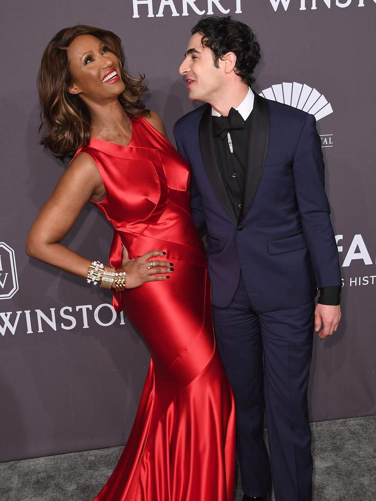 Model Iman and Designer Zac Posen pictured in 2017. Picture: AFP