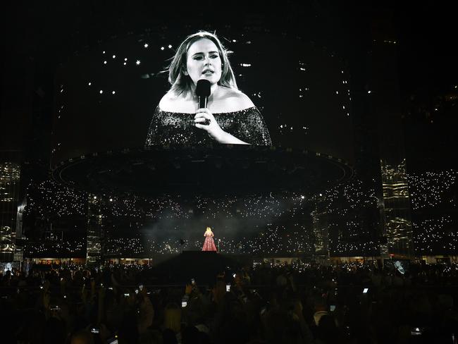 Adele performs at Etihad Stadium on Saturday night. Picture: Getty Images