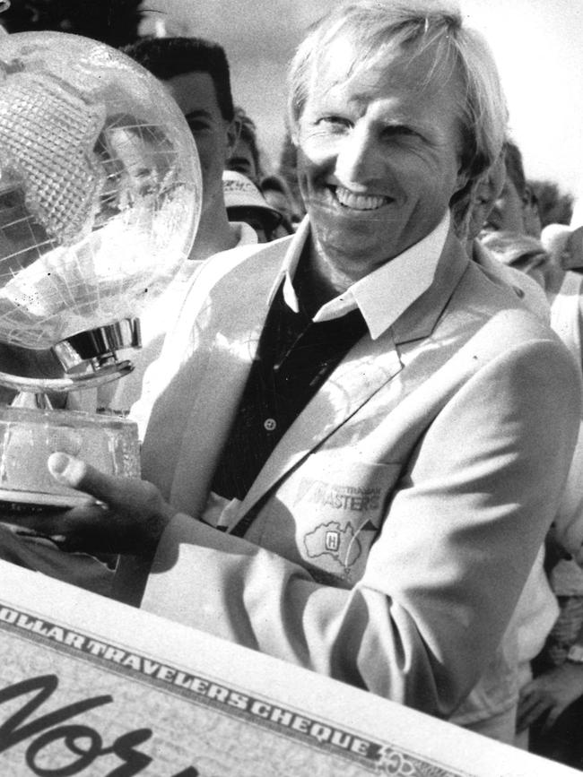 Greg Norman after his Australian Masters win in 1989.