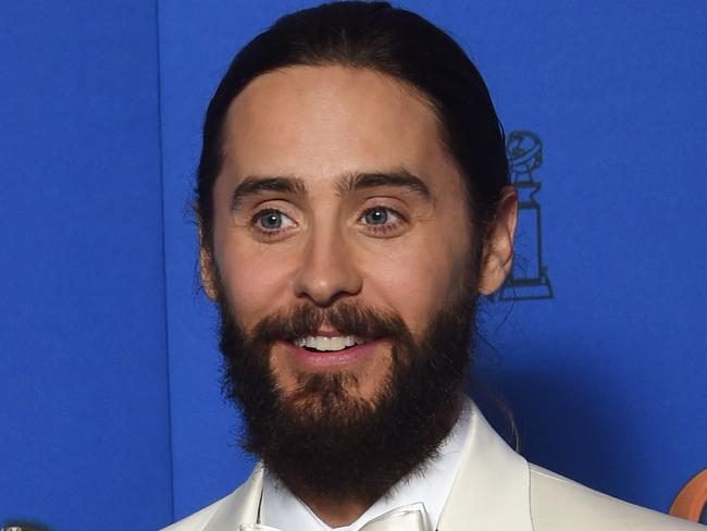 Actor Jared Leto poses in the press room at the 72nd annual Golden Globe Awards, January 11, 2015 at the Beverly Hilton Hotel in Beverly Hills, California. AFP PHOTO / FREDERIC J BROWN