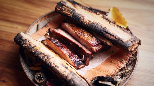 Paperbark smoked lamb ribs at Matilda.