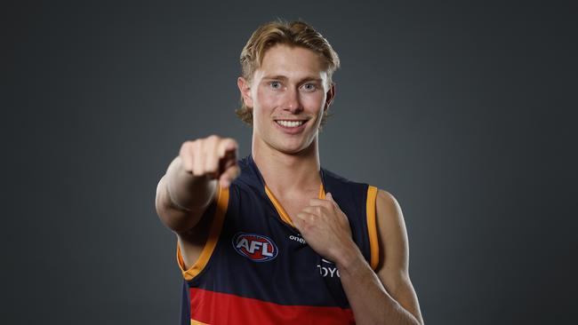 Sid Draper of the Crows during the 2024 AFL Draft. Picture: Daniel Pockett/Getty Images