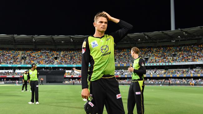 The Gabba clash was abandoned with the Thunder in a strong position for victory. (AAP Image/Darren England) 