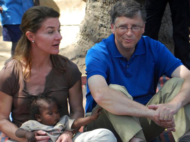 Melinda Gates and Bill Gates during a previous visit to a village in India's Bihar's state. Picture: AFP