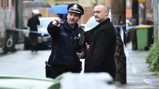 Police investigate the murder. AAP Image/Julian Smith