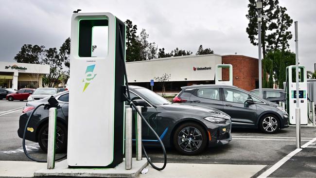 EVs limit their fast charging rate in order to maximise battery life. Picture: Frederic J. Brown / AFP