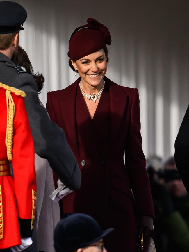 Kate was beaming as she joined the welcome procession. Picture: Leon Neal/Getty Images