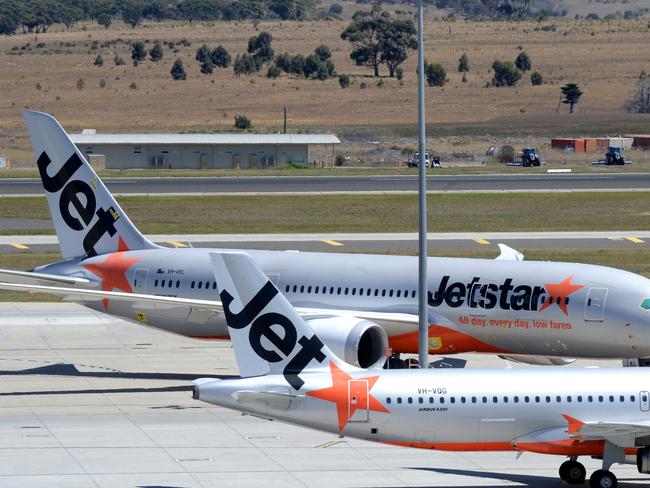 MELBOURNE, AUSTRALIA - NewsWire Photos FEBRUARY 25, 2021: Jetstar planes on the tarmac at Melbourne Airport (Tullamarine). Picture: NCA NewsWire / Andrew Henshaw