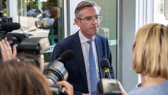 Dominic Perrottet leaves the Jewish Museum on Thursday after meeting with Jewish leaders. Picture: NCA NewsWire / Seb Haggett