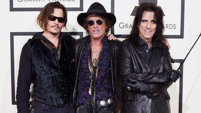 Johnny Depp, Joe Perry, and Alice Cooper of The Hollywood Vampires. Picture: Getty