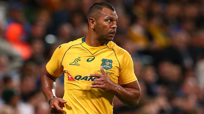 PERTH, AUSTRALIA - SEPTEMBER 09: Kurtley Beale of Australia looks on during The Rugby Championship match between the Australian Wallabies and the South Africa Springboks at nib Stadium on September 9, 2017 in Perth, Australia. (Photo by Paul Kane/Getty Images)