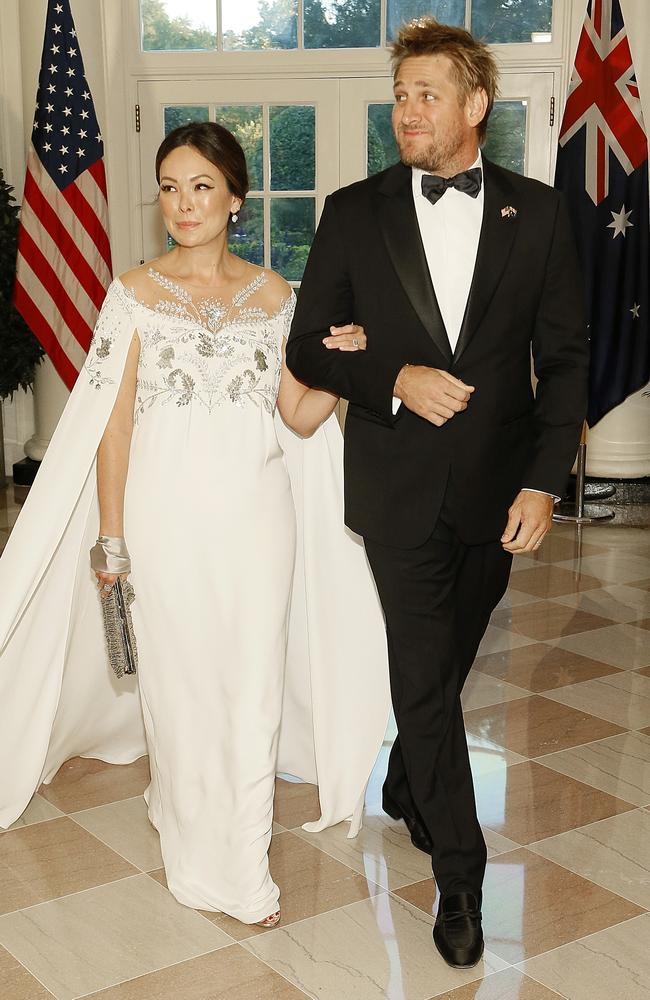 Curtis Stone and Lindsay Stone arrive for the State Dinner at The White House. Picture: Getty