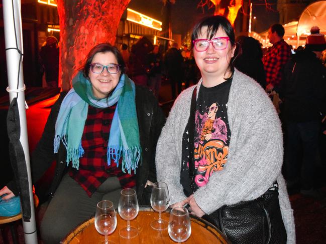 Zoe Keeffe and Suzie Medhurst at the Whisky, Wine and Fire Festival 2024 at the Caulfield Racecourse. Picture: Jack Colantuono