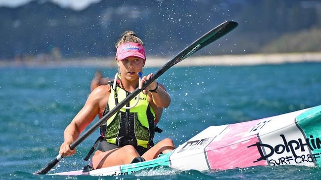 Claudia Slaven competing at the Coolangatta Gold in October. Picture: Harvpix