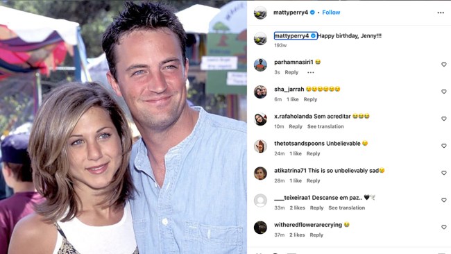 Over the years Jennifer Aniston checked in with her friend and former castmate. Photo: Instagram