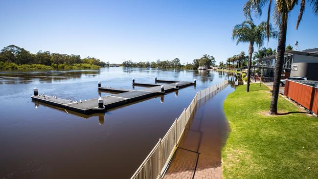 Flooding along the Renmark waterfront. Picture: Tom Huntley