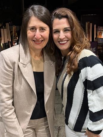 Another former premier, Gladys Berejiklian (left), was with Bradfield Liberal candidate Gisele Kapterian on Friday