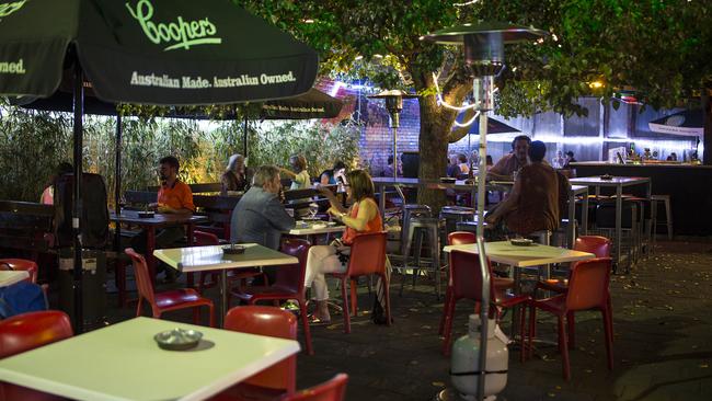 The beer garden of the popular live music pub.