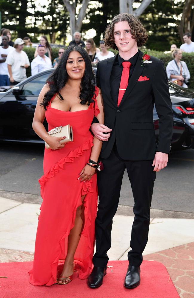 Zahara Sourjah and Will Elson at Centenary Heights State High School formal. Picture; Patrick Woods.