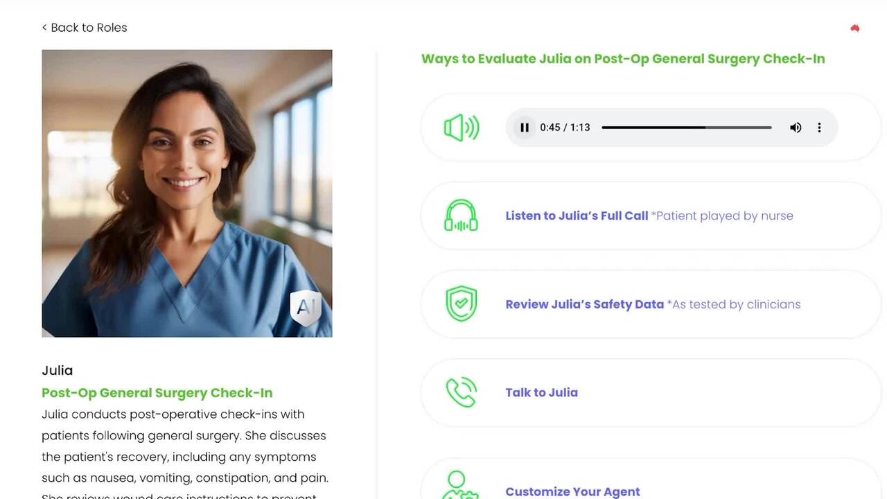 Watch AI Nurse check in with patient