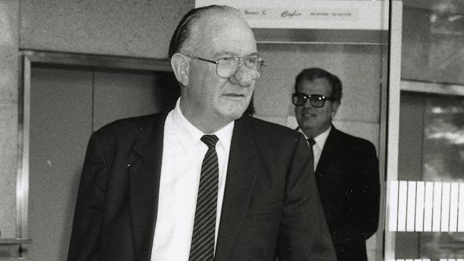 Transport Minister Don Lane (pictured at the Fitzgerald Inquiry in 1990) put the proposal for a monorail system to cabinet in 1986.