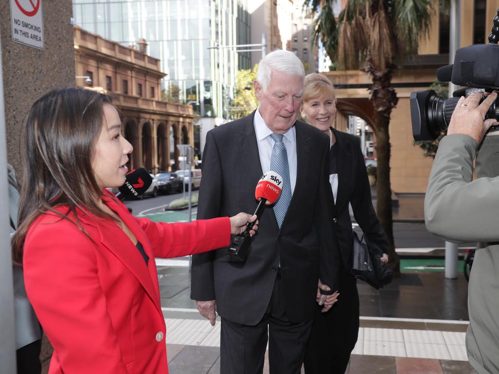 Ben Roberts-Smith was joined by his parents Len and Sue at the Federal Court. Picture: Christian Gilles / NewsWire