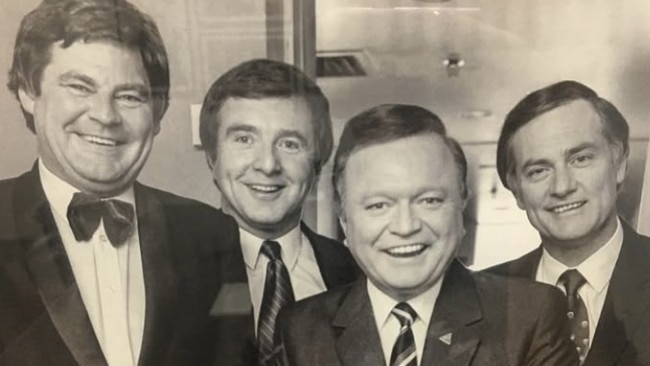 Mike McColl Jones, Philip Brady, Bert Newton and Pete Smith at Channel 9. Picture: Supplied