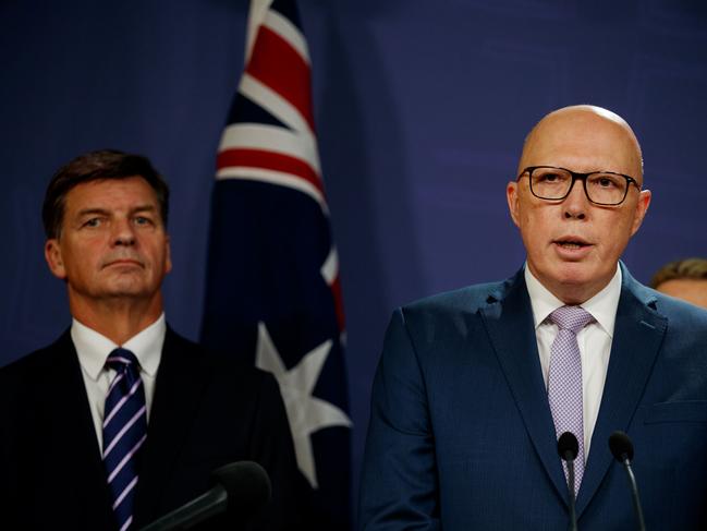 SYDNEY, AUSTRALIA - NewsWire Photos JUNE 19, 2024: Federal Opposition leader Peter Dutton during a joint press conference with Angus Taylor, Susan Ley, David Littleproud and Ted OÃBrien on Wednesday. Picture: NewsWire / Nikki Short