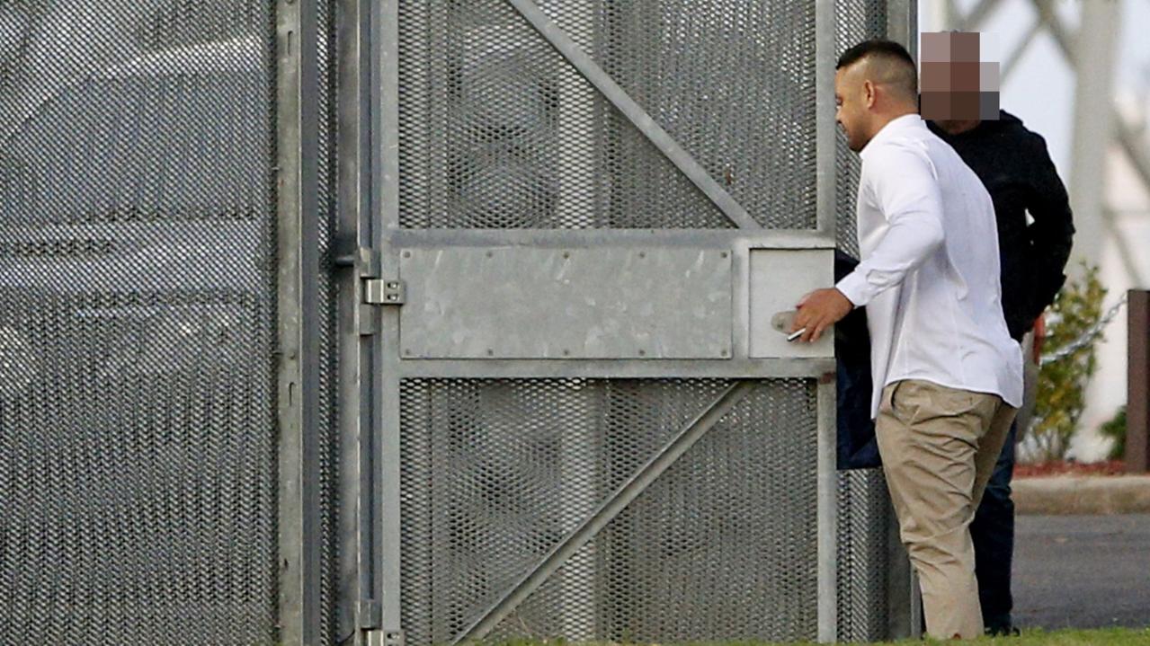 SYDNEY, AUSTRALIA - NewsWire Photos JUNE 12 , 2024: Left: Jarryd Hayne walks free from the Mary Wade Correctional Centre in Lidcombe after winning his appeal agaisnt a sexual assault conviction. Picture: NewsWire / John Appleyard