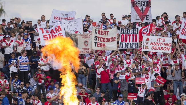 St George Illawarra Dragons fans at Jubilee Stadium. Picture: AAP/ Craig Golding