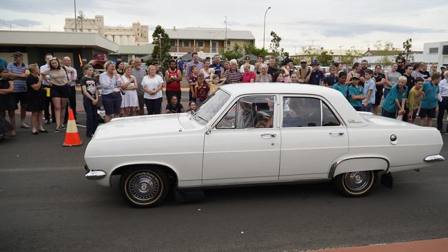 Arriving in style at the 2023 Kingaroy State High School formal.