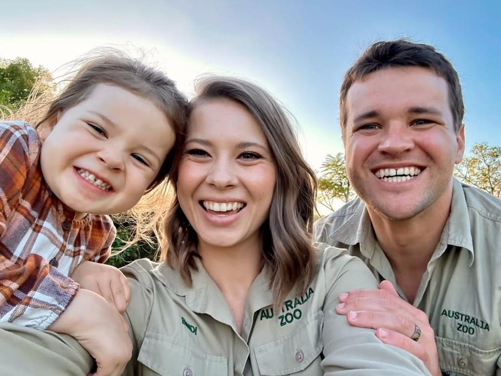 Bindi with husband Chandler Powell and daughter Grace. Picture: Instagram