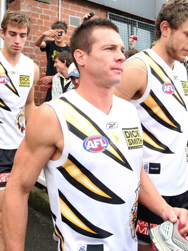 Ben Cousins during his first training run with Richmond at Punt Road Oval.