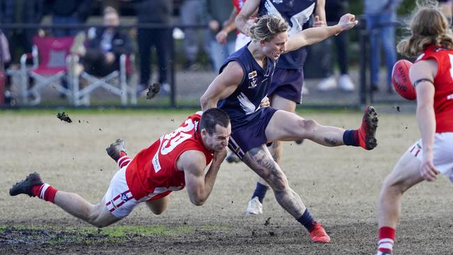 MPNFL Division 1: Edithvale-Aspendale v Sorrento. Kurt Lo Po (Edithvale-Aspendale). Picture: Valeriu Campan