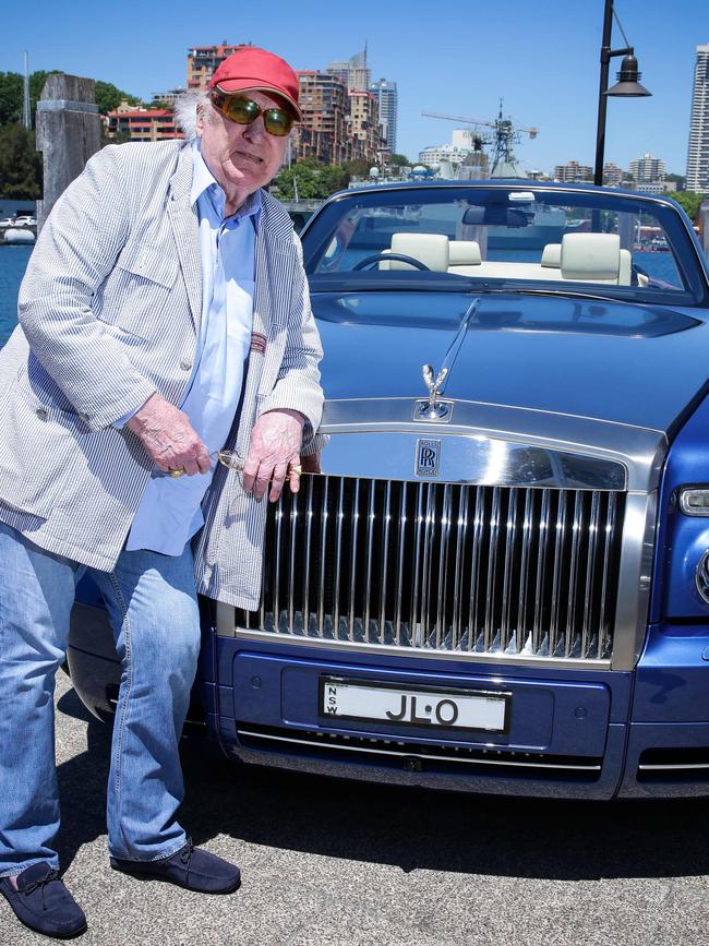 John Laws with his convertible Rolls Royce.